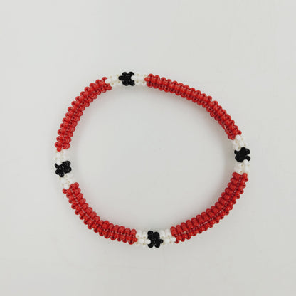 Pulseira Fina de Miçanga Vermelha