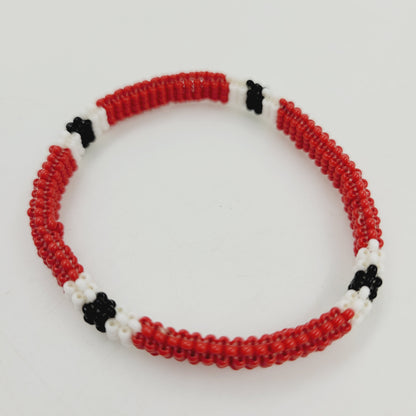 Pulseira Fina de Miçanga Vermelha