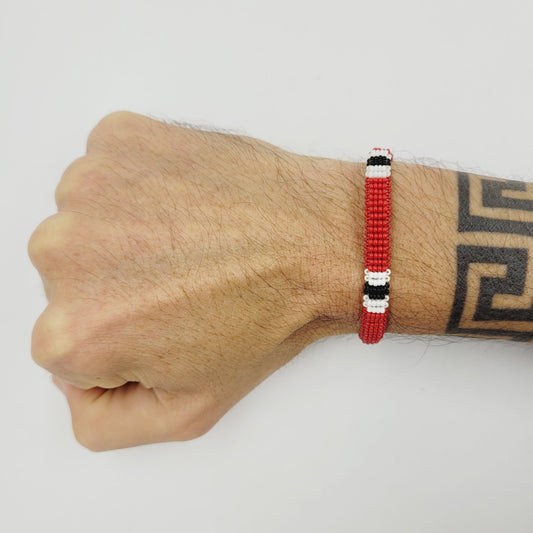 Pulseira Fina de Miçanga Vermelha