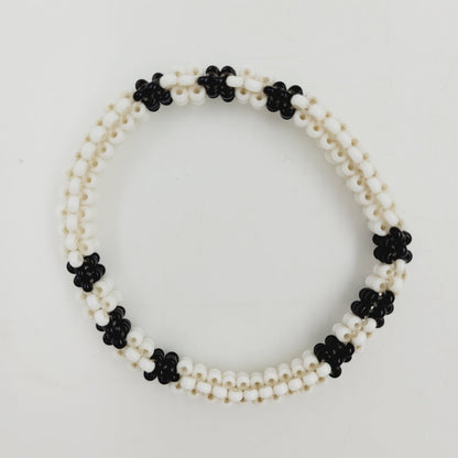 Pulseira Fina Preta e Branca Povo Waura
