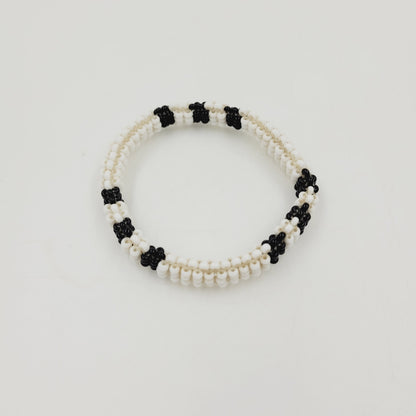 Pulseira Fina Preta e Branca Povo Waura