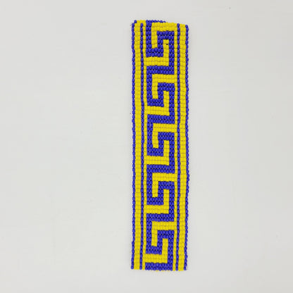 Pulseira de Miçanga Amarela e Azul  Ajustável Wayana