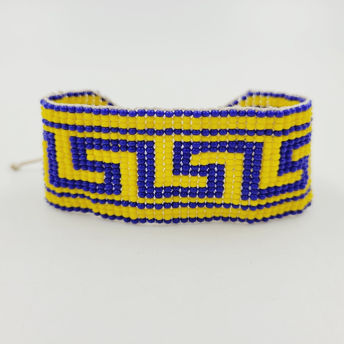Pulseira de Miçanga Amarela e Azul  Ajustável Wayana