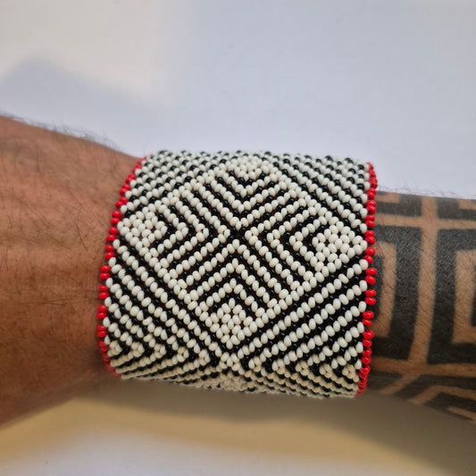Pulseira de Miçanga fio Elástico Povo Waura