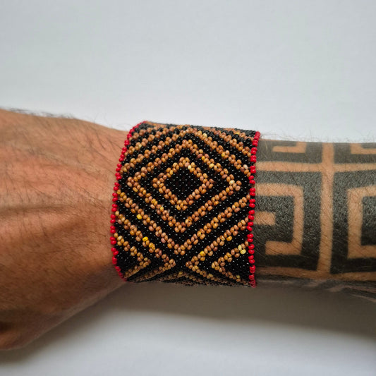 Pulseira de Miçanga fio Elástico Povo Waura