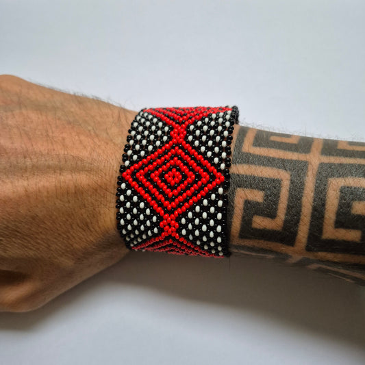 Pulseira de Miçanga fio Elástico Povo Waura