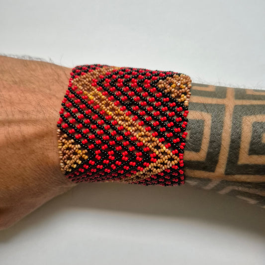 Pulseira de Miçanga fio Elástico Povo Waura