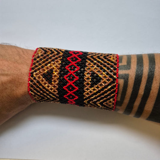 Pulseira de Miçanga fio Elástico Povo Waura