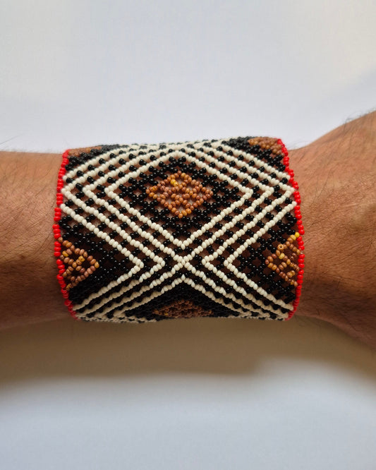 Pulseira de Miçanga Fio Elástico Povo Waura