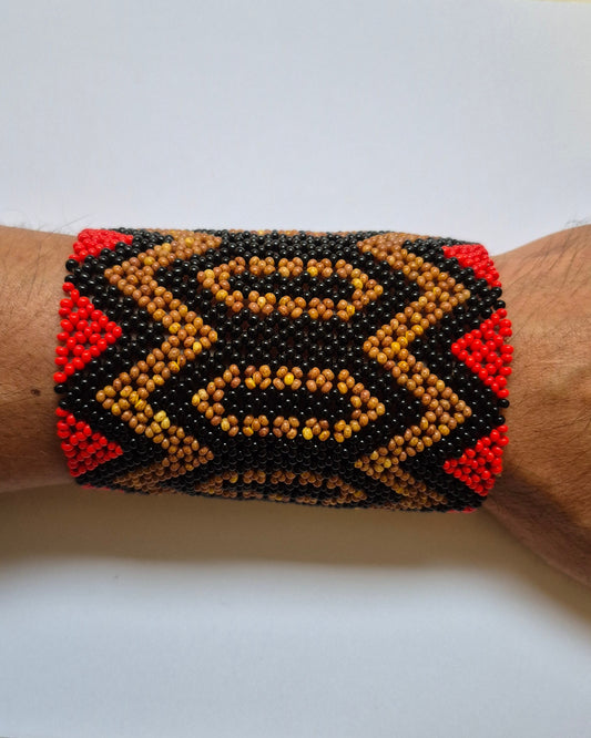 Pulseira de Miçanga Fio Elástico Povo Waura