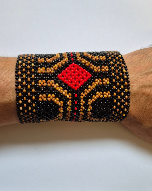 Pulseira de Miçanga Fio Elástico Povo Waura