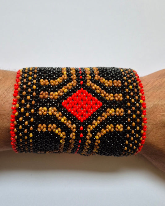 Pulseira de Miçanga Fio Elástico Povo Waura