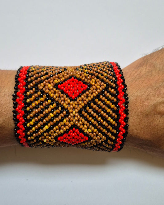 Pulseira de Miçanga Fio Elástico Povo Waura