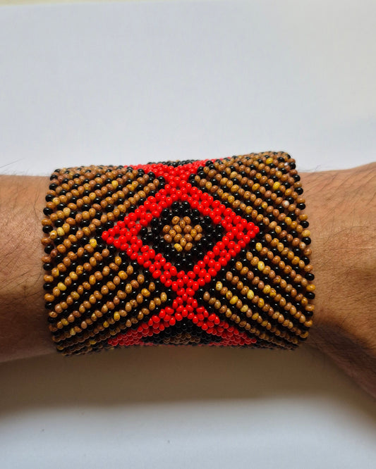 Pulseira de Miçanga Fio Elástico Povo Waura