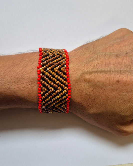 Pulseira de Miçanga Fio Elástico Povo Waura