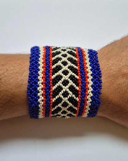 Pulseira de Miçanga colorida Fio Elástico Povo Waura