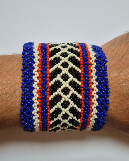 Pulseira de Miçanga colorida Fio Elástico Povo Waura