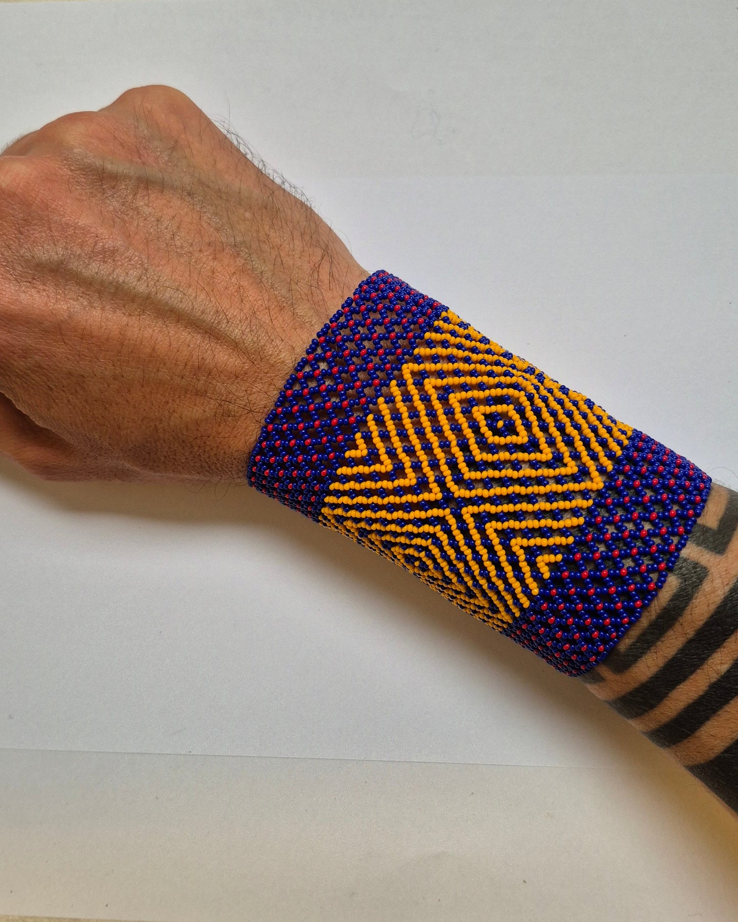 Pulseira de Miçanga Colorida Fio Elástico Povo Mehinako