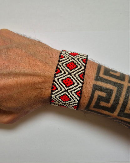 Pulseira de Miçanga Colorida Fio Elástico Povo Mehinako