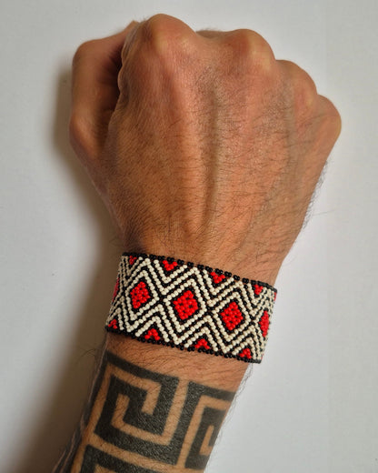 Pulseira de Miçanga Colorida Fio Elástico Povo Mehinako
