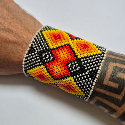Pulseira de Miçanga Colorida Fio elástico Povo Waura