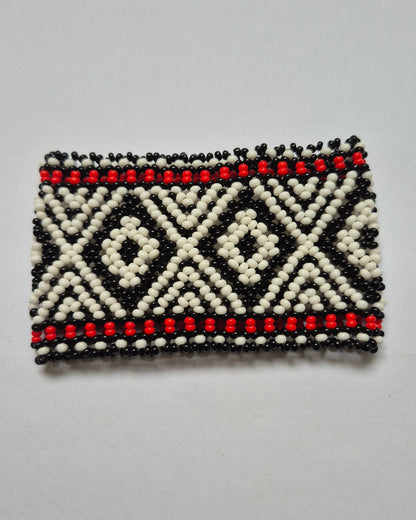 Pulseira de Miçanga Vermelha Preta e Branca  Povo Waura
