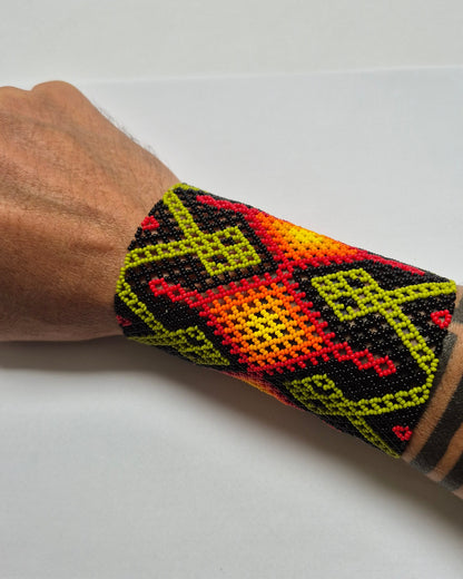 Pulseira de Miçanga Colorida Fio elástico Povo Waura