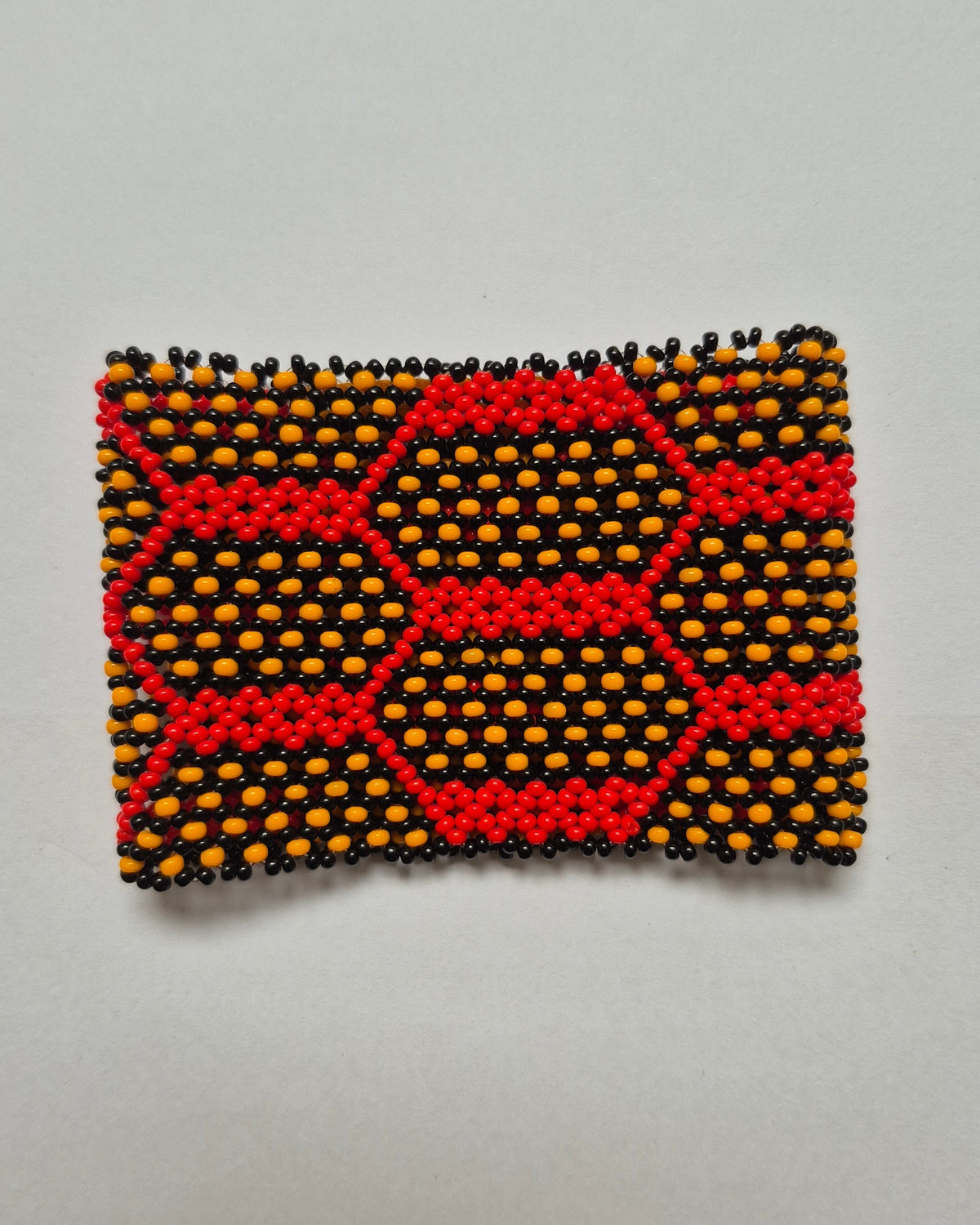 Pulseira de Miçanga Marrom Colorida Fio elástico Povo Waura