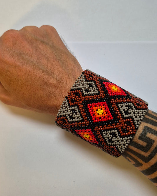 Pulseira de Miçanga fio Elástico Povo Kamayurá