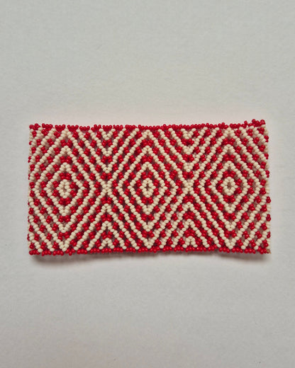 Pulseira de Miçanga Vermelho e Branco Povo Waura