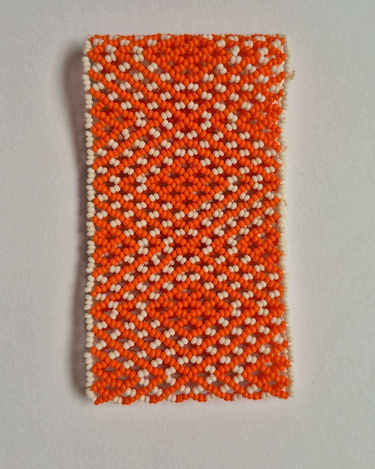 Pulseira de Miçanga Branco e Laranja Povo Waura