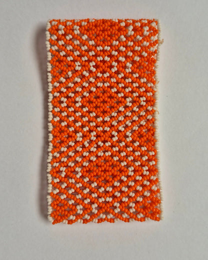 Pulseira de Miçanga Branco e Laranja Povo Waura