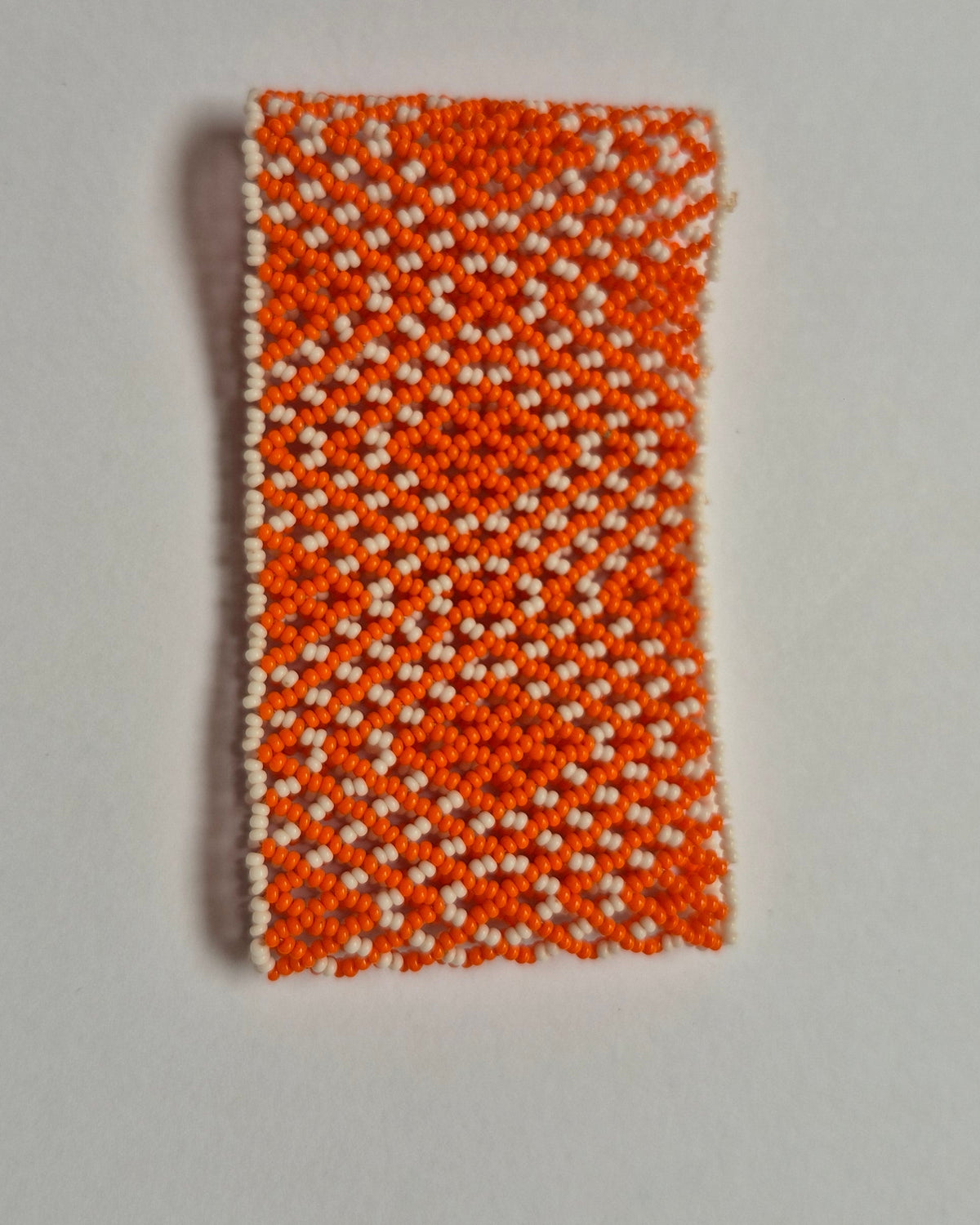 Pulseira de Miçanga Branco e Laranja Povo Waura