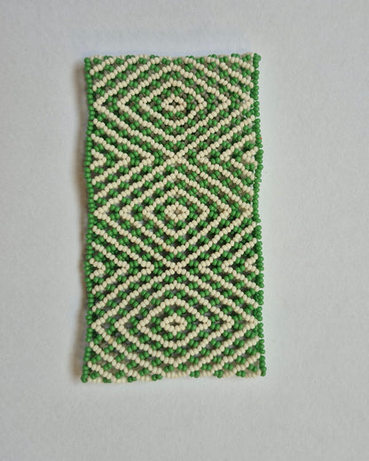 Pulseira de Miçanga Verde e Branco Povo Waura