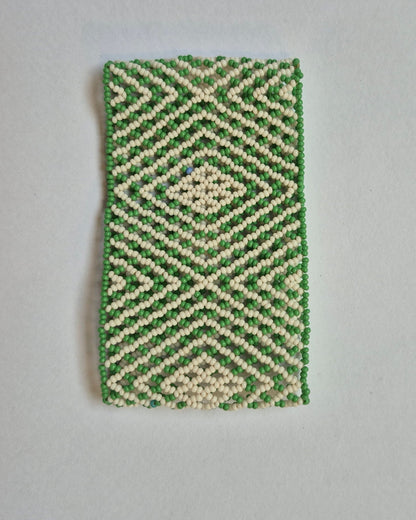 Pulseira de Miçanga Verde e Branco Povo Waura