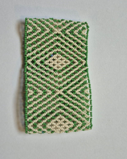 Pulseira de Miçanga Verde e Branco Povo Waura