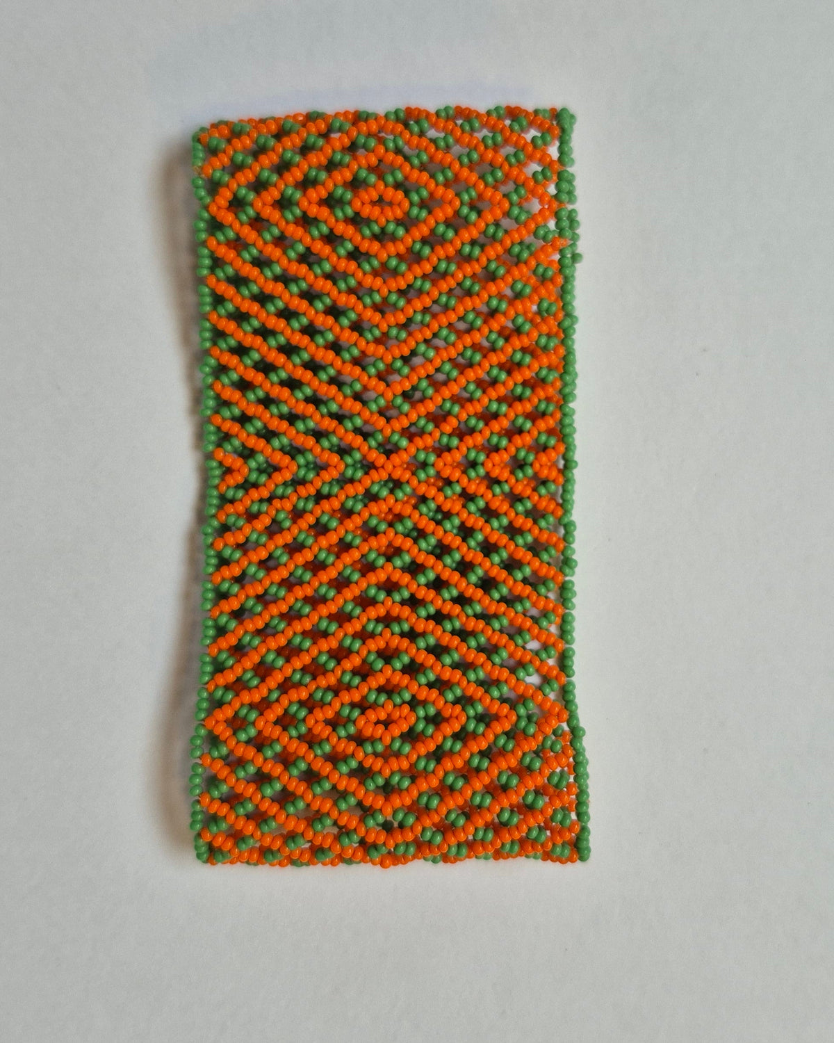 Pulseira de Miçanga Laranja e Verde Povo Waura