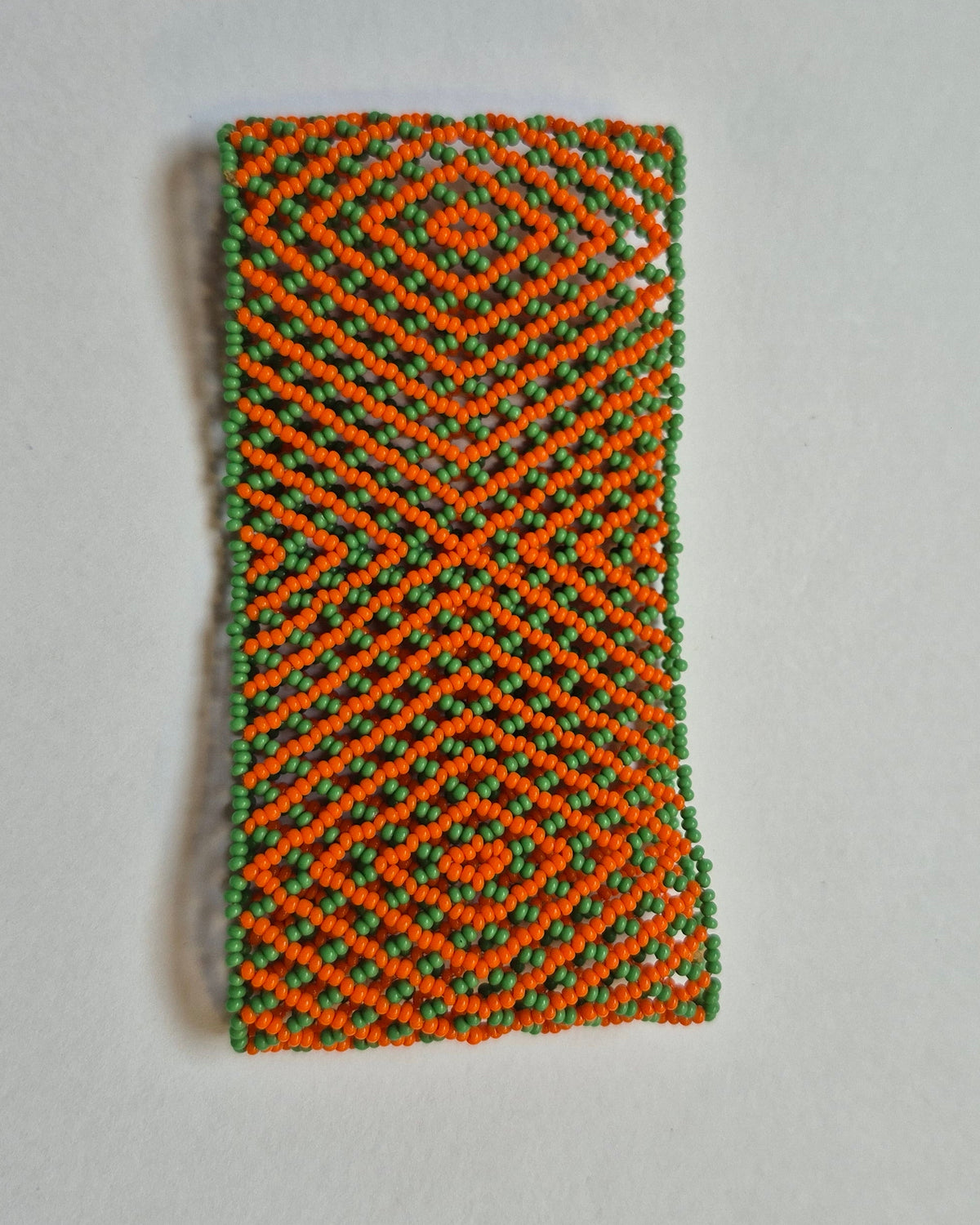 Pulseira de Miçanga Laranja e Verde Povo Waura