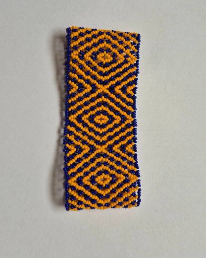Pulseira de Miçanga Azul e Laranja Povo Waura