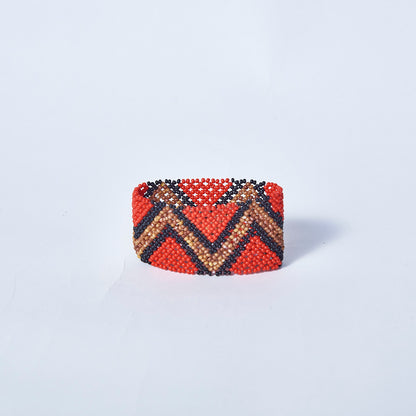 Pulseira de Miçanga Colorida fio Elástico Povo Waura