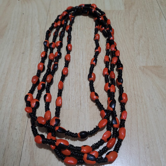 Colar Indígena Preto e Vermelho Povo Rikbaktsa