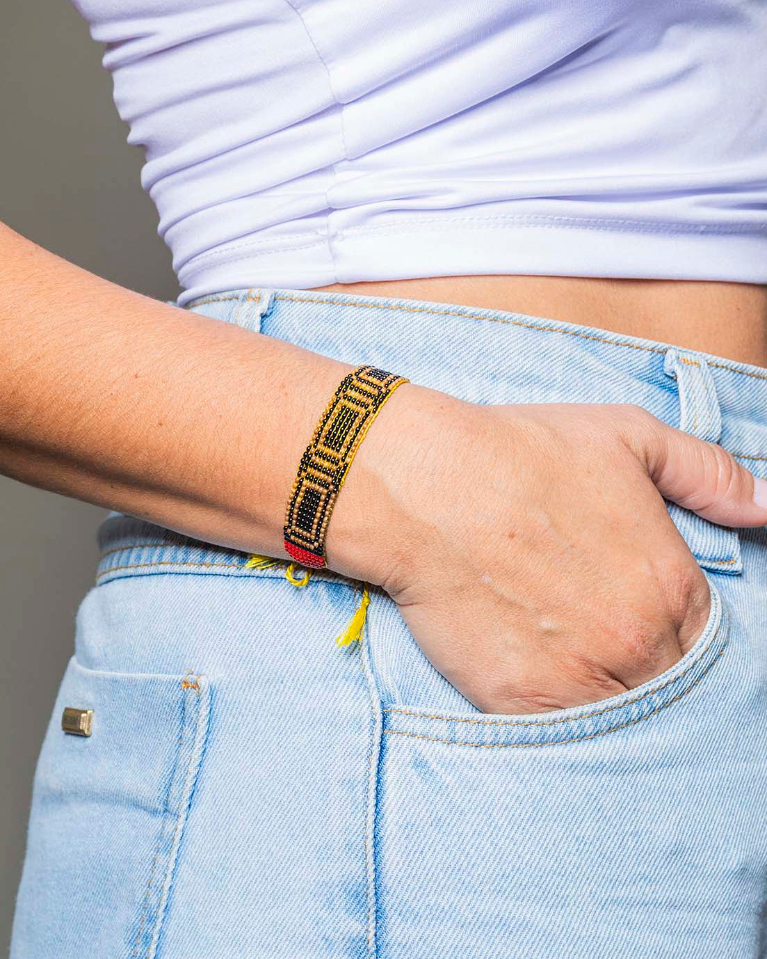 Pulseira de Miçanga Ajustável Povo Waura