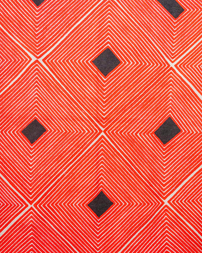 Grafismo em Tecido Preto Vermelho e Branco Asurini