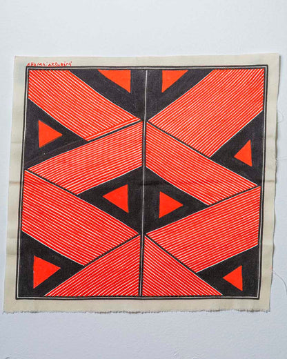 Grafismo em Tecido Preto Vermelho e Branco Asurini