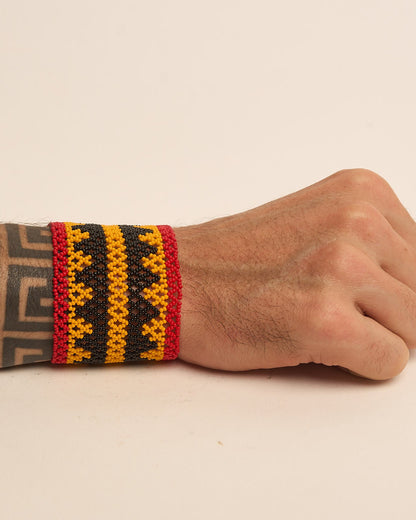 Pulseira de Miçanga Colorida Fio Elástico Povo Waura