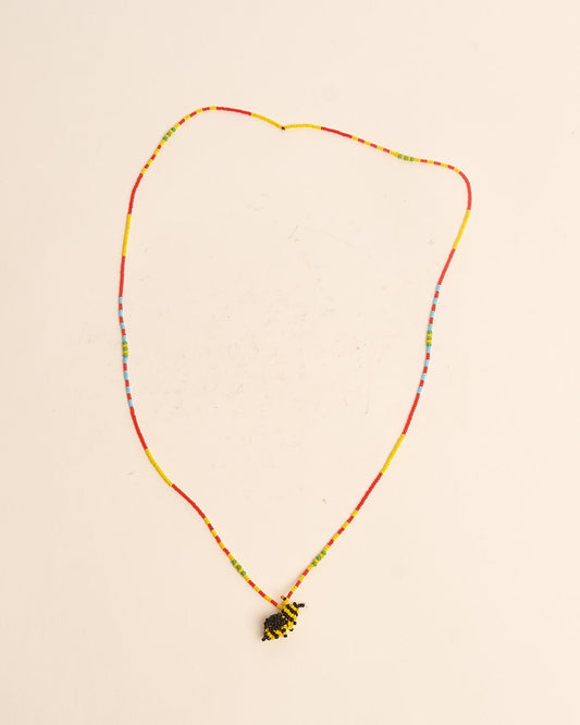 Colar de Miçanga Colorida Bichinho Abelha Povo Kanela
