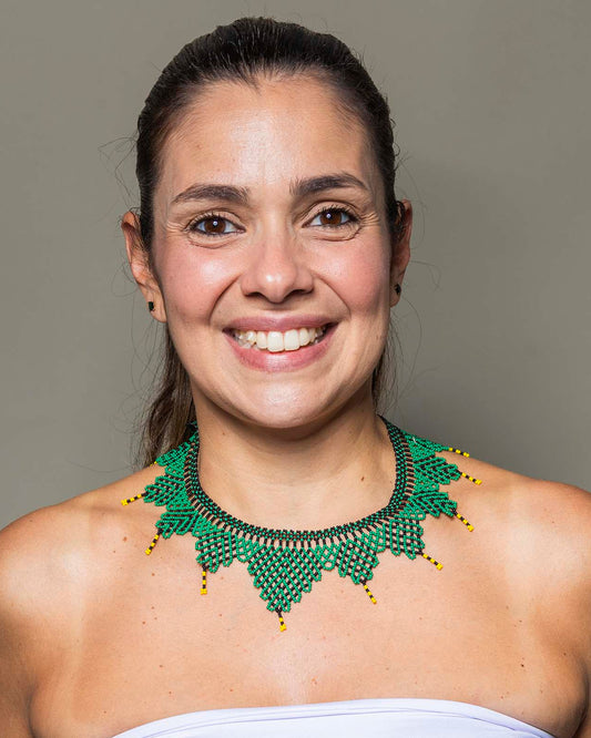 Colar de Miçanga Verde Povo Waura