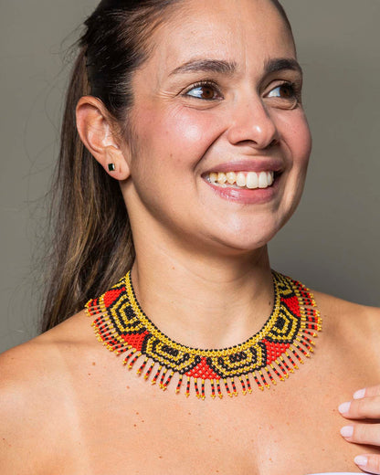 Colar de Miçanga Colorida Povo Mehinako