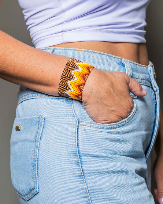 Pulseira de Miçanga fio Elástico Povo Kamayurá