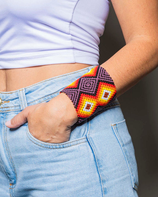Pulseira de Miçanga fio Elástico Povo Kamayurá